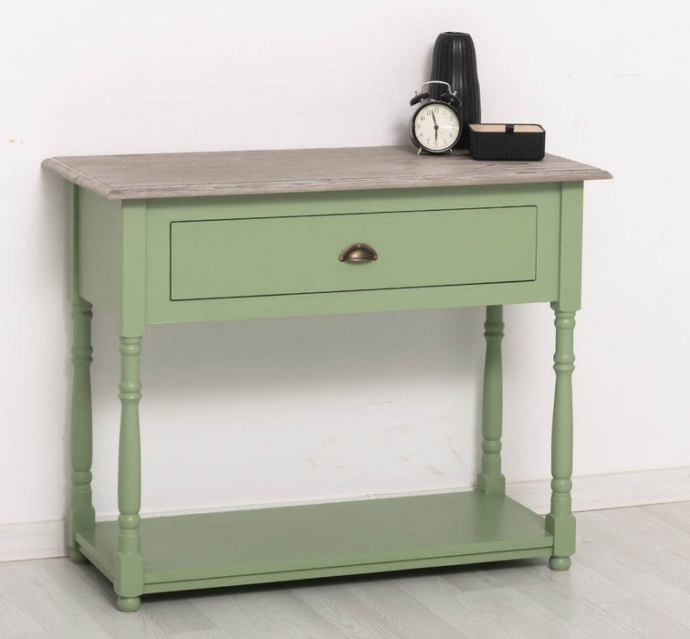 Konsolentisch aus Massivholz mit gedrehten Beinen -