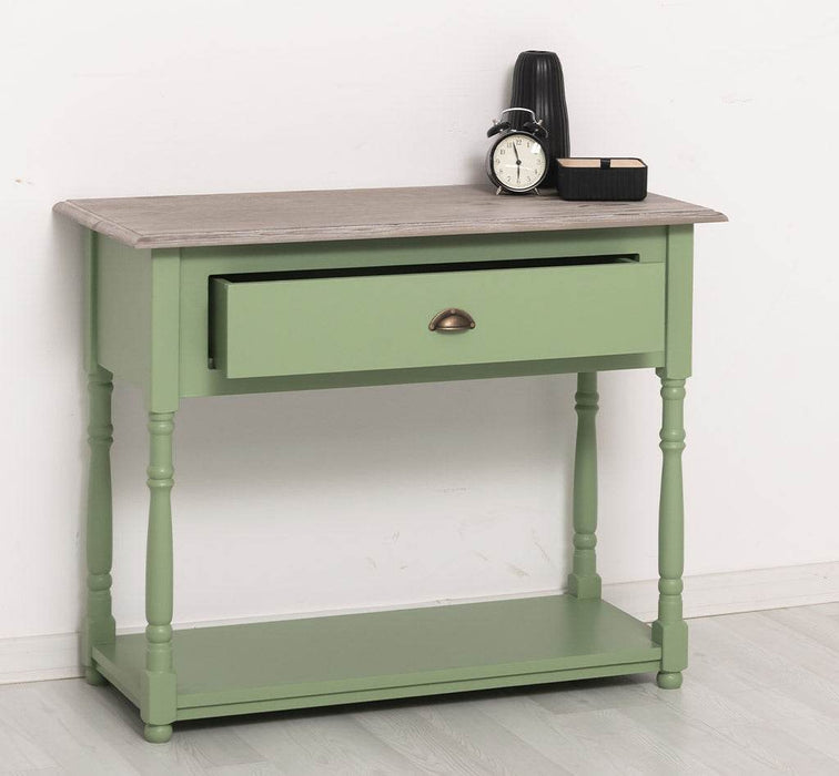 Konsolentisch aus Massivholz mit gedrehten Beinen -