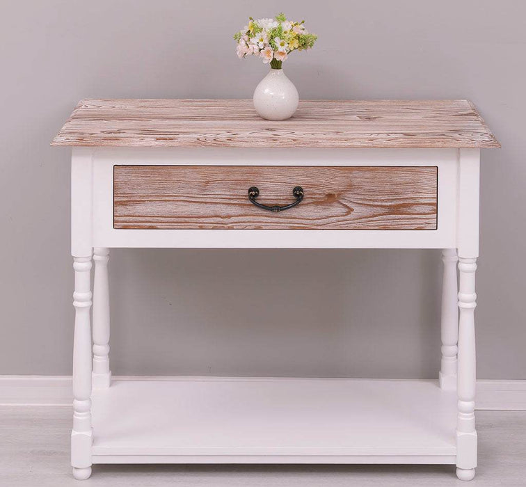 Konsolentisch aus Massivholz mit gedrehten Beinen -