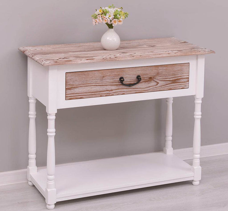 Konsolentisch aus Massivholz mit gedrehten Beinen -