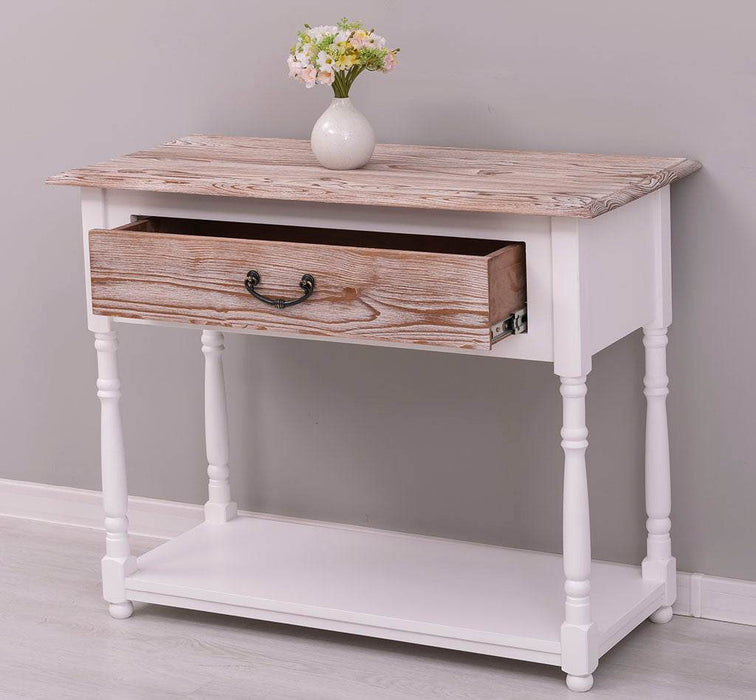 Konsolentisch aus Massivholz mit gedrehten Beinen -