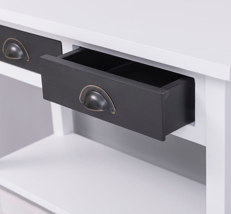 Konsolentisch aus Massivholz mit zwei Schubladen - Wandtisch