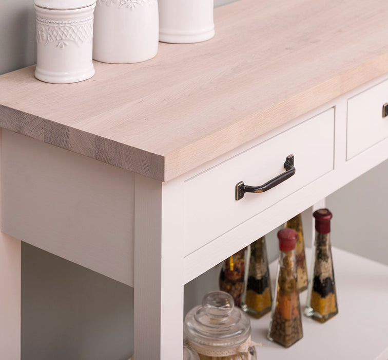 Konsolentisch aus Massivholz mit zwei Schubladen - Wandtisch