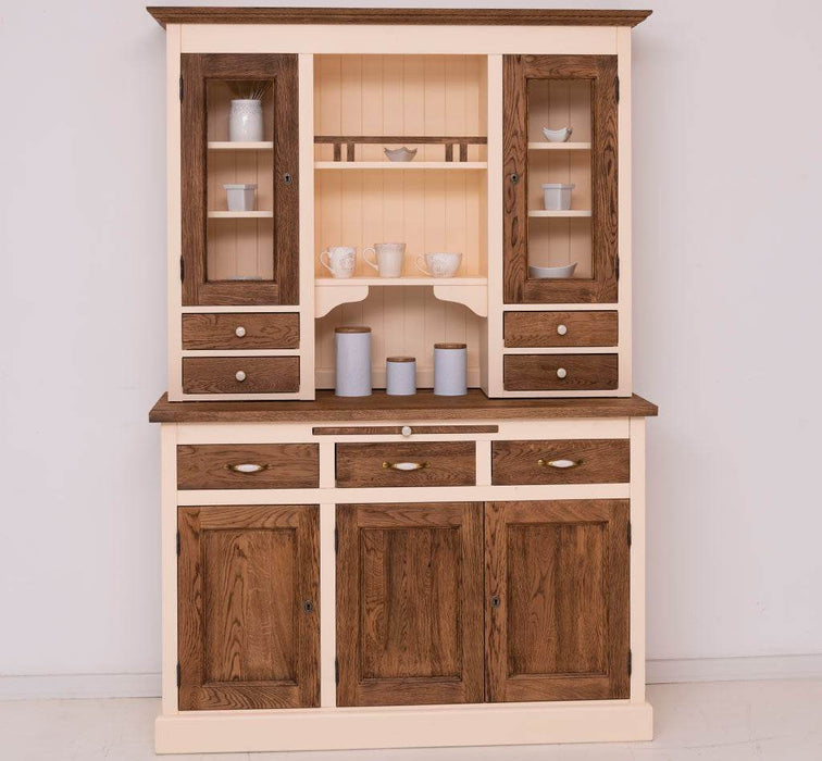 Küchen- und Buffetschrank aus massiver Eiche | Geschirrschrank mit 7 Schubladen und 5 Türen -