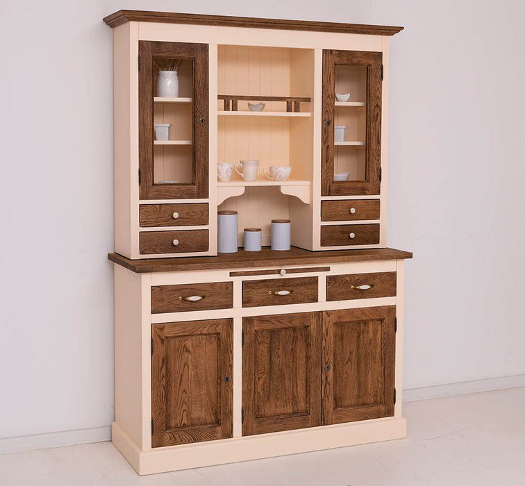 Küchen- und Buffetschrank aus massiver Eiche | Geschirrschrank mit 7 Schubladen und 5 Türen -