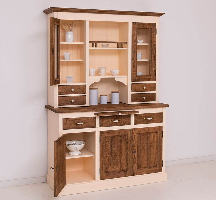 Küchen- und Buffetschrank aus massiver Eiche | Geschirrschrank mit 7 Schubladen und 5 Türen -