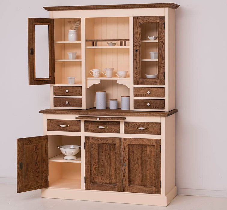 Küchen- und Buffetschrank aus massiver Eiche | Geschirrschrank mit 7 Schubladen und 5 Türen -