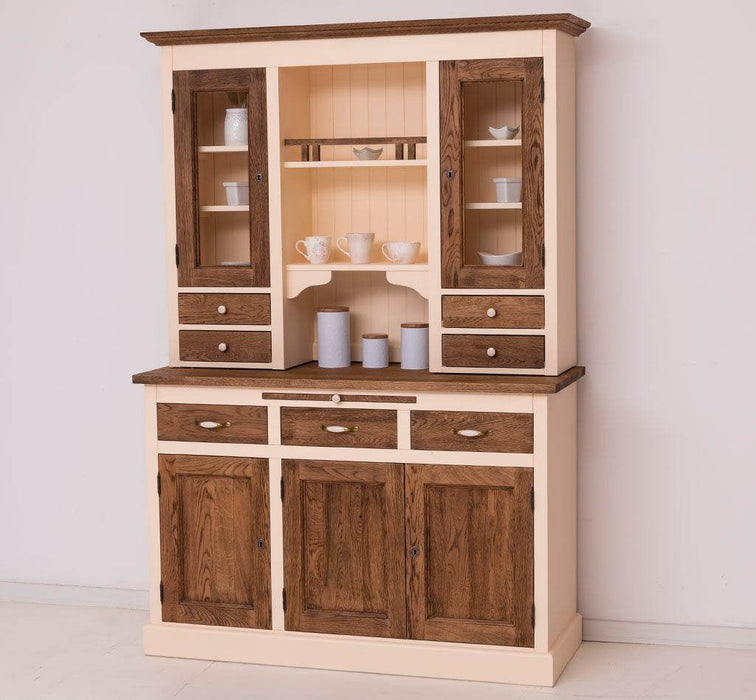 Küchen- und Buffetschrank aus massiver Eiche | Geschirrschrank mit 7 Schubladen und 5 Türen -