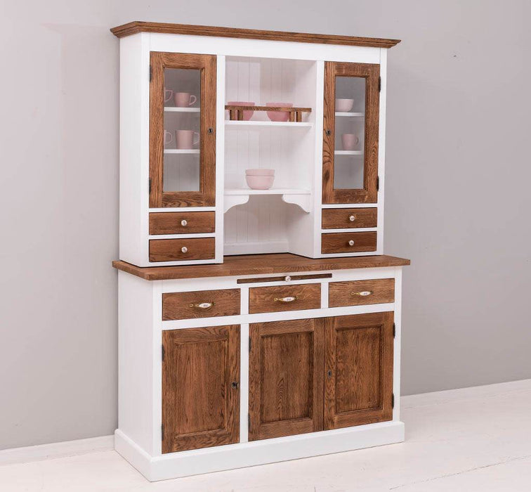 Küchen- und Buffetschrank aus massiver Eiche | Geschirrschrank mit 7 Schubladen und 5 Türen -