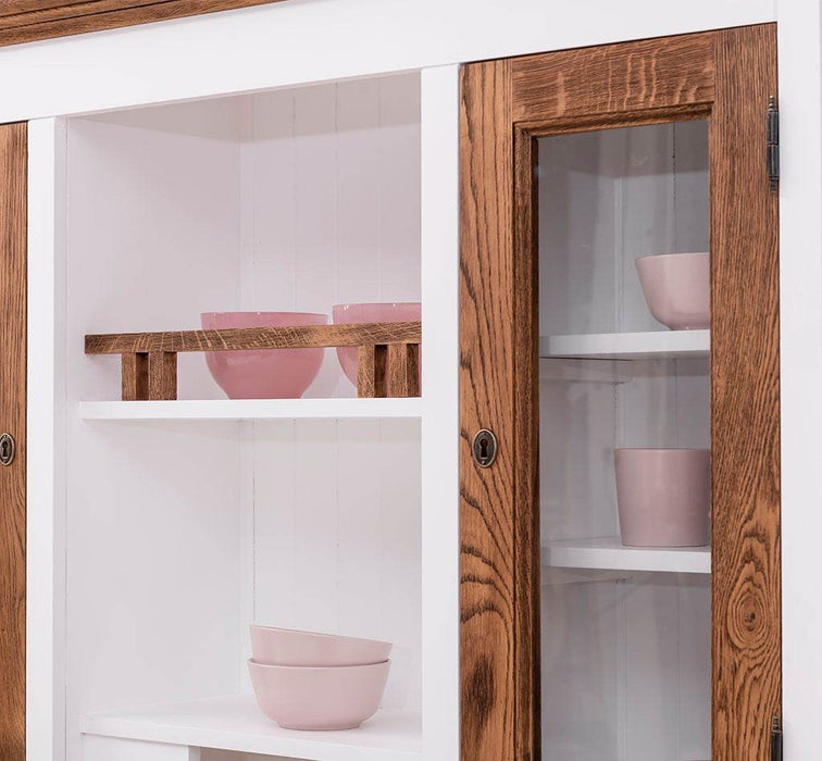 Küchen- und Buffetschrank aus massiver Eiche | Geschirrschrank mit 7 Schubladen und 5 Türen -