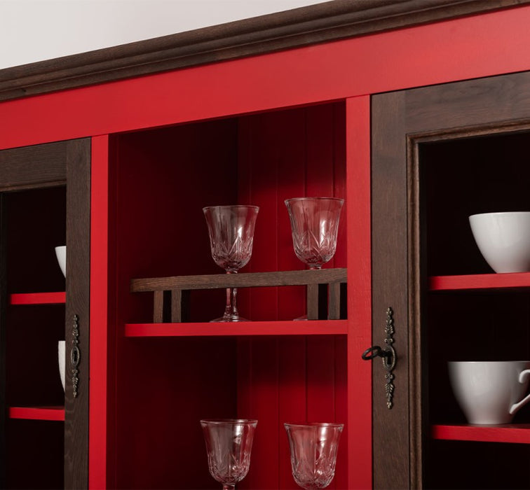 Küchen- und Buffetschrank aus massiver Eiche | Geschirrschrank mit 7 Schubladen und 5 Türen