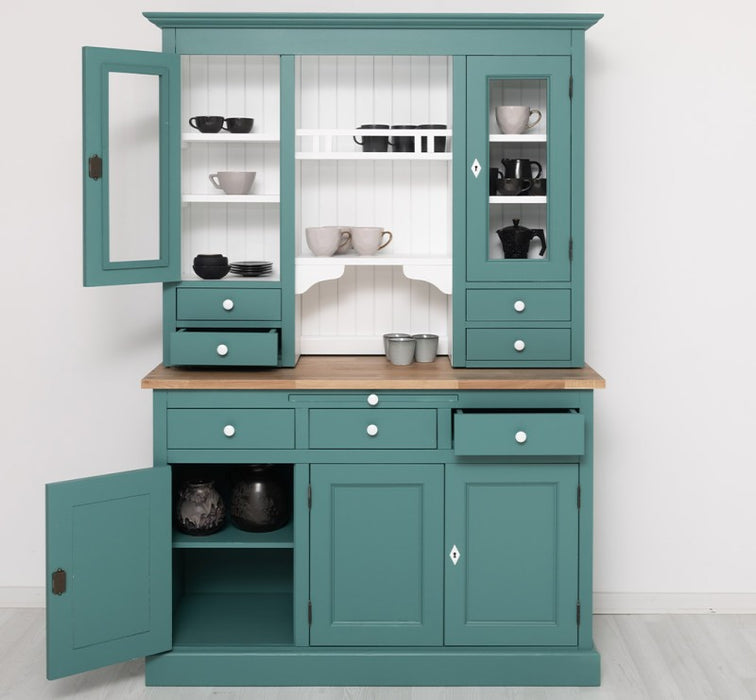 Küchen- und Buffetschrank aus massiver Eiche im Landhausstil in vielen Farben