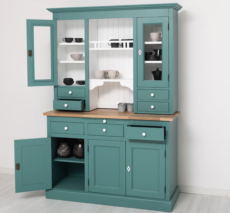 Küchen- und Buffetschrank aus massiver Eiche im Landhausstil in vielen Farben
