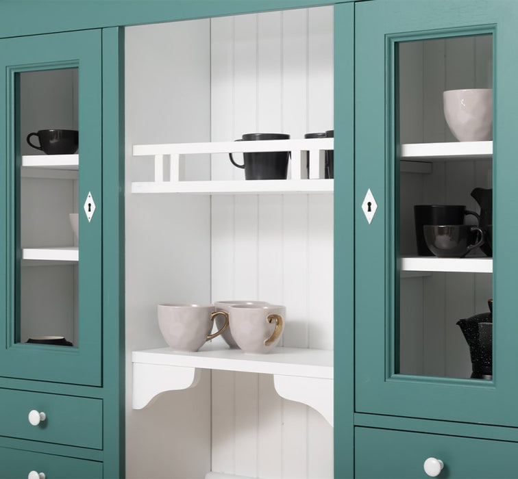 Küchen- und Buffetschrank aus massiver Eiche im Landhausstil in vielen Farben