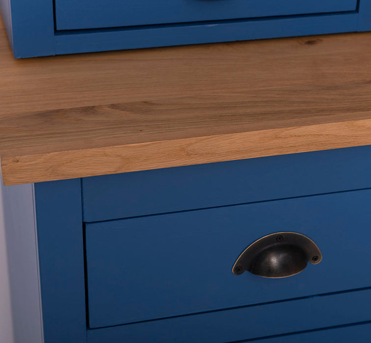 Küchen- und Buffetschrank aus Massivholz im Landhausstil - Gebürstet | Blau