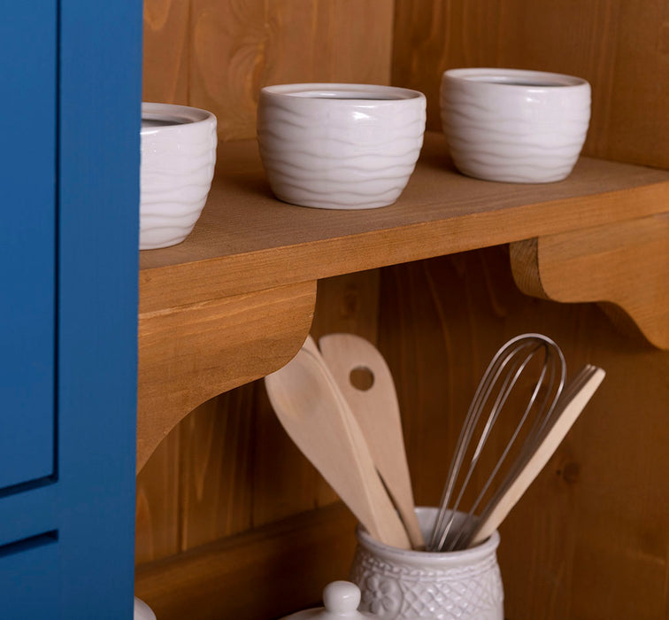 Küchen- und Buffetschrank aus Massivholz im Landhausstil - Gebürstet | Blau