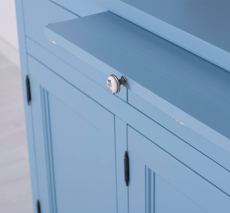 Küchen- und Buffetschrank aus Massivholz im Landhausstil - Gebürstet | Blau