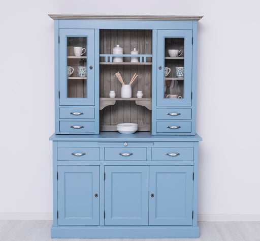 Küchen- und Buffetschrank aus Massivholz im Landhausstil - Gebürstet | Blau