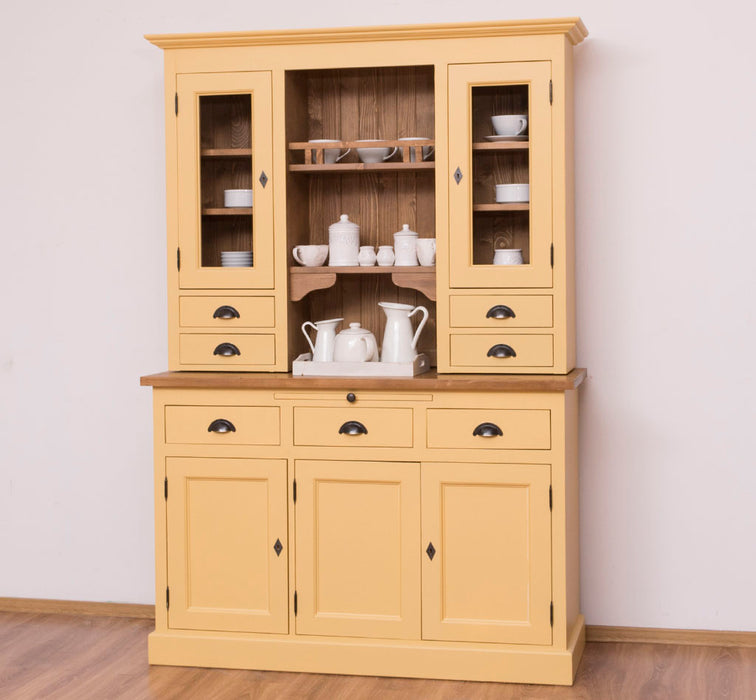 Küchen- und Buffetschrank aus Massivholz im Landhausstil - Gebürstet | Blau