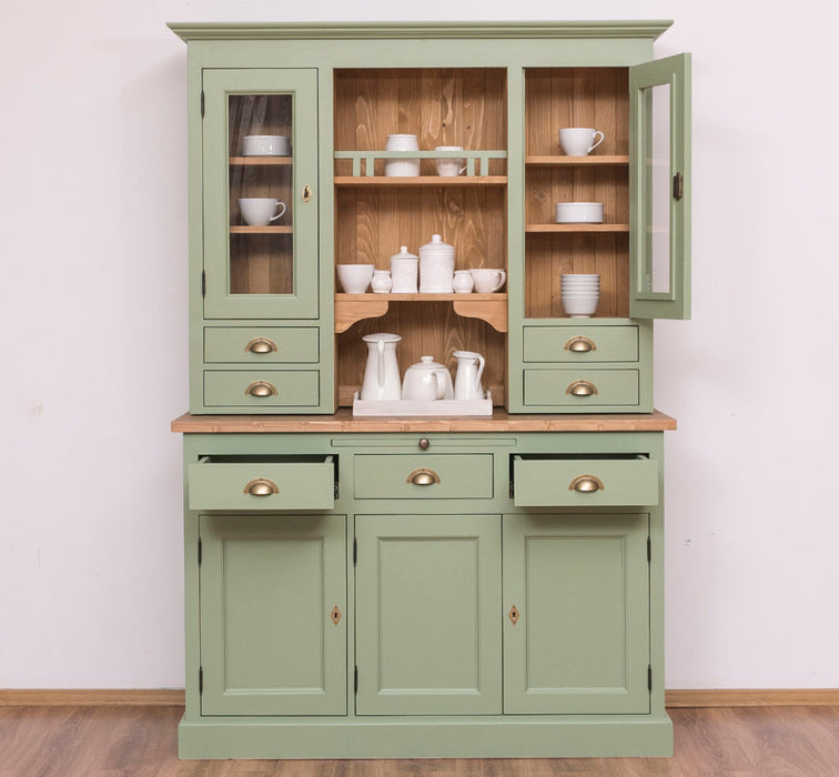 Küchen- und Buffetschrank aus Massivholz im Landhausstil - Gebürstet | Blau