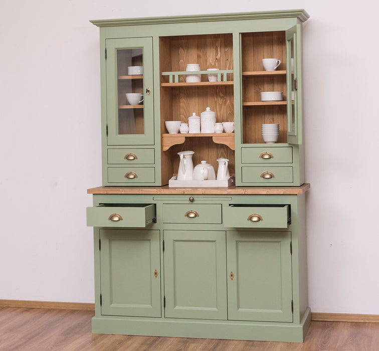 Küchen- und Buffetschrank aus Massivholz im Landhausstil - Gebürstet | Blau