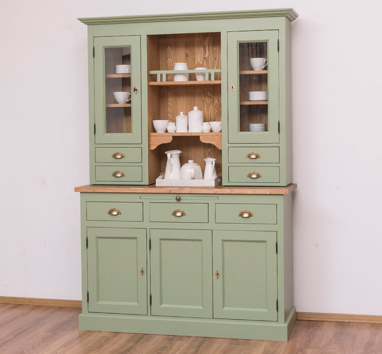 Küchen- und Buffetschrank aus Massivholz im Landhausstil - Gebürstet | Blau