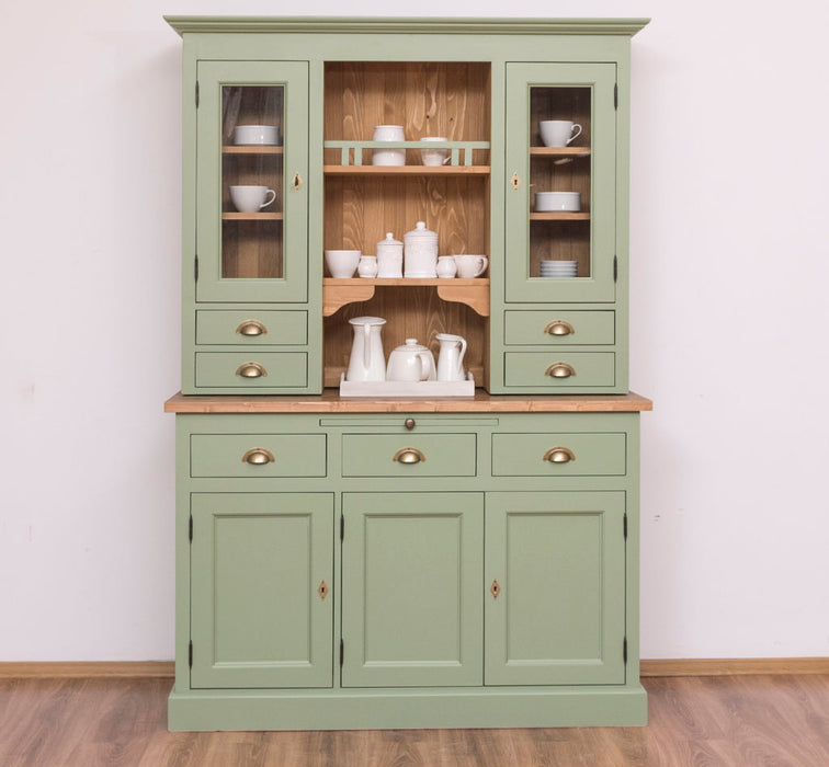 Küchen- und Buffetschrank aus Massivholz im Landhausstil - Gebürstet | Blau