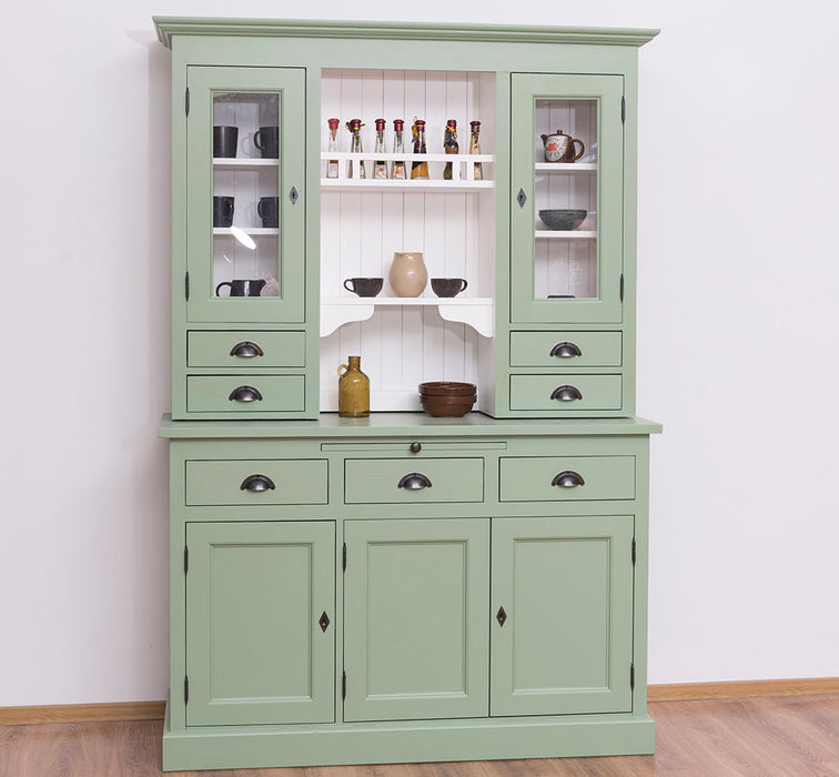 Küchen- und Buffetschrank aus Massivholz im Landhausstil - Gebürstet | Blau