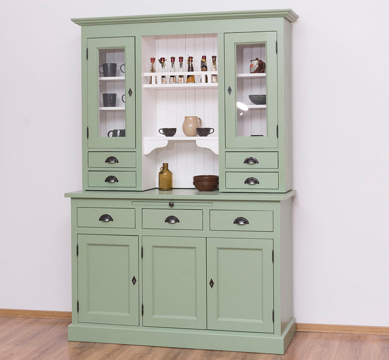 Küchen- und Buffetschrank aus Massivholz im Landhausstil - Gebürstet | Blau