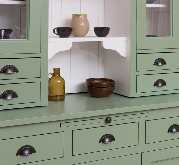Küchen- und Buffetschrank aus Massivholz im Landhausstil - Gebürstet | Blau