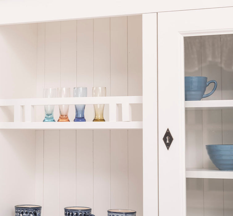 Küchen- und Buffetschrank aus Massivholz im Landhausstil - Gebürstet | Blau