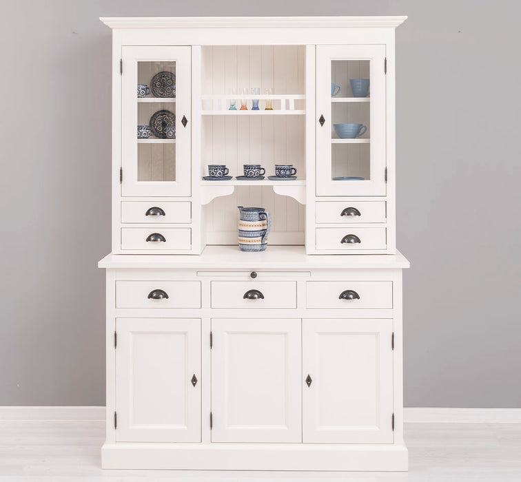 Küchen- und Buffetschrank aus Massivholz im Landhausstil - Gebürstet | Blau