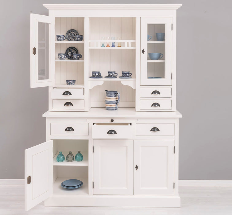 Küchen- und Buffetschrank aus Massivholz im Landhausstil - Gebürstet | Blau
