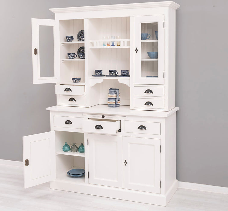 Küchen- und Buffetschrank aus Massivholz im Landhausstil - Gebürstet | Blau