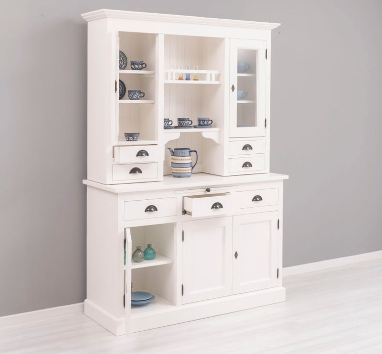 Küchen- und Buffetschrank aus Massivholz im Landhausstil - Gebürstet | Blau
