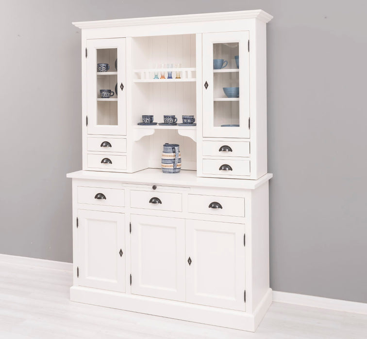 Küchen- und Buffetschrank aus Massivholz im Landhausstil - Gebürstet | Blau