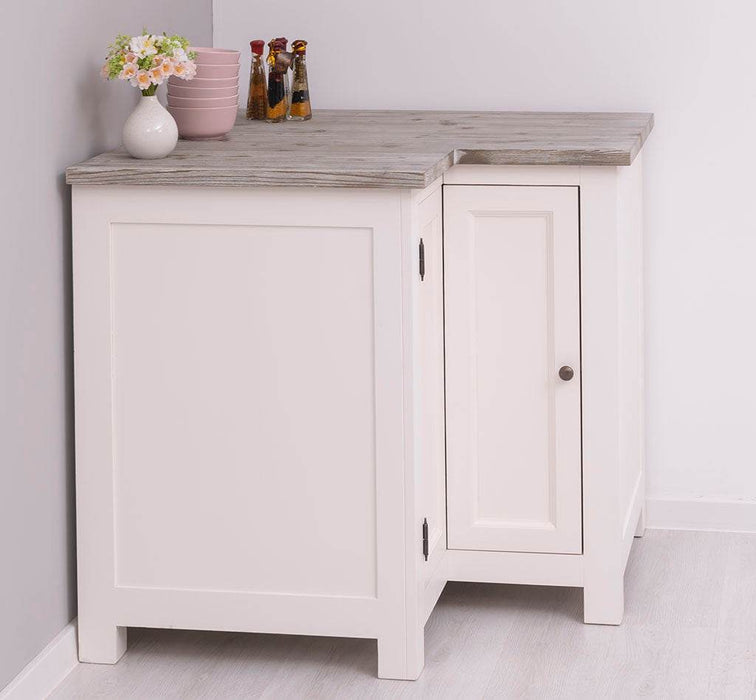 Kücheneckschrank aus Massivholz - Eckschrank mit Rondelloption -