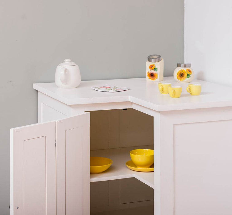 Kücheneckschrank aus Massivholz - Eckschrank mit Rondelloption -