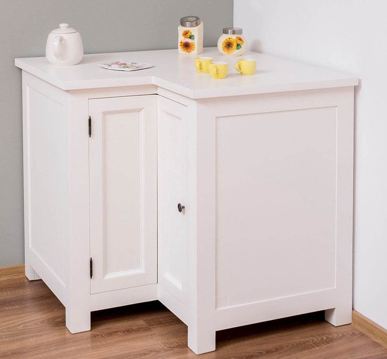 Kücheneckschrank aus Massivholz - Eckschrank mit Rondelloption -