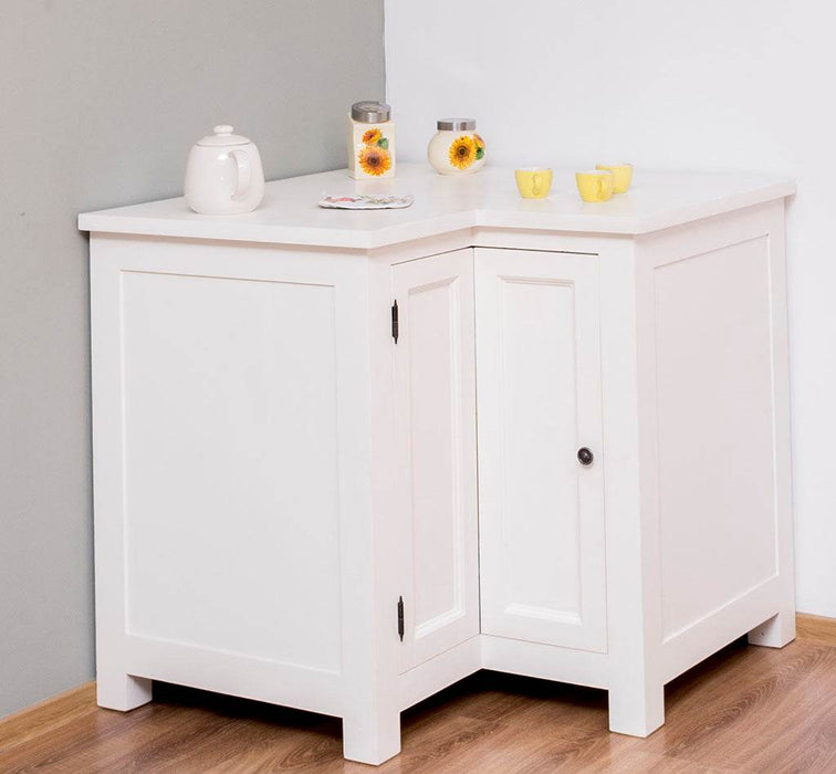 Kücheneckschrank aus Massivholz - Eckschrank mit Rondelloption -