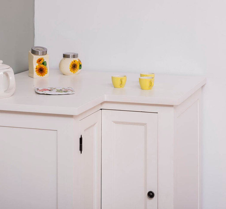 Kücheneckschrank aus Massivholz - Eckschrank mit Rondelloption -