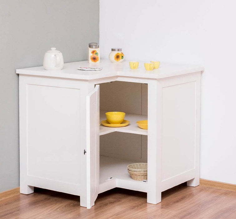 Kücheneckschrank aus Massivholz - Eckschrank mit Rondelloption -