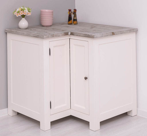 Kücheneckschrank aus Massivholz - Eckschrank mit Rondelloption -