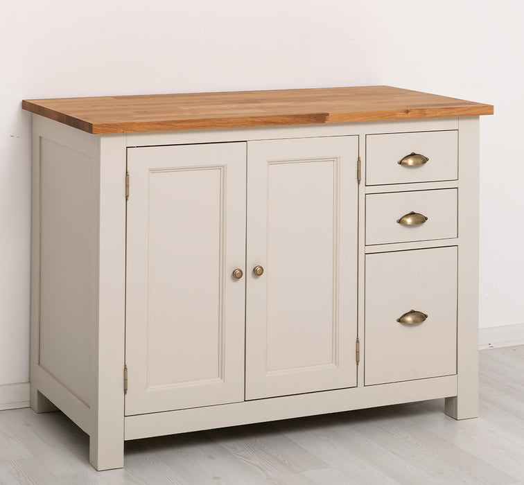 Küchenmodul aus Massivholz | 2- türig mit 3 Schubladen