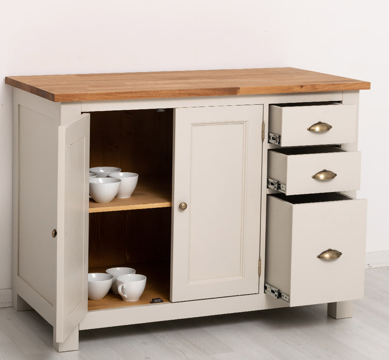 Küchenmodul aus Massivholz | 2- türig mit 3 Schubladen