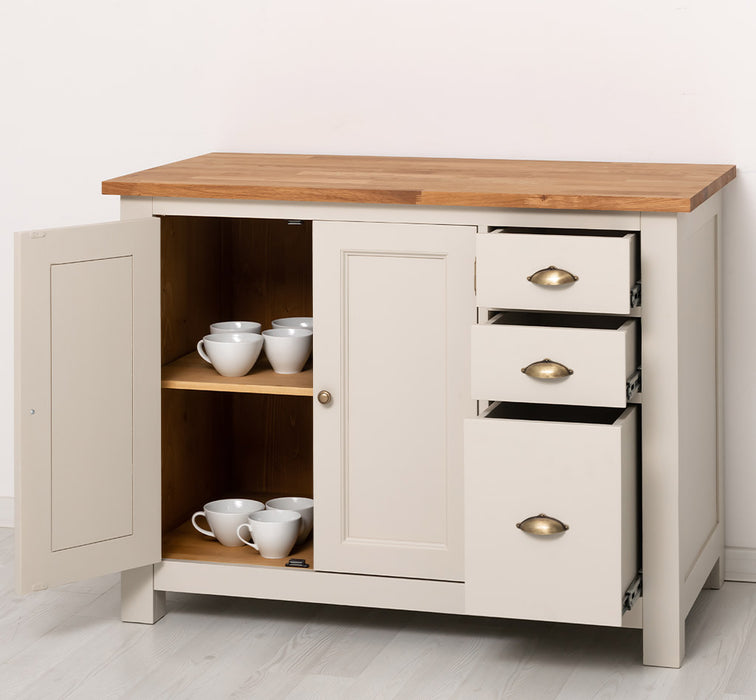 Küchenmodul aus Massivholz | 2- türig mit 3 Schubladen