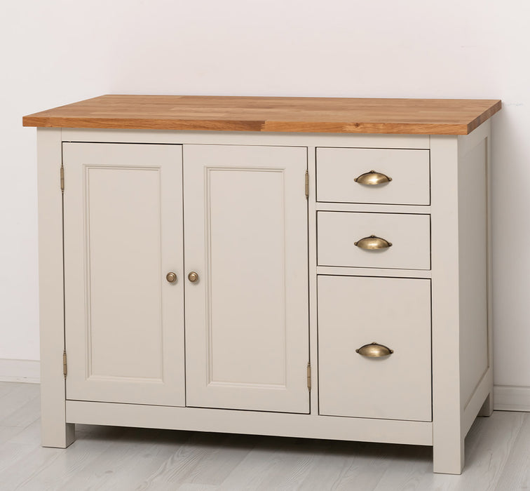 Küchenmodul aus Massivholz | 2- türig mit 3 Schubladen