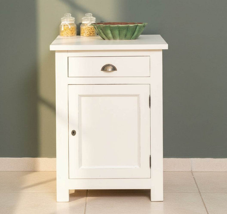 Küchenmodul aus Massivholz | Küchenschrank mit Tür und Schublade -