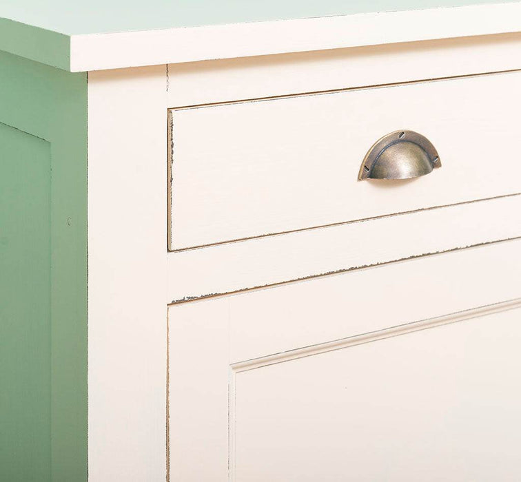 Küchenmodul aus Massivholz | Küchenschrank mit Tür und Schublade -