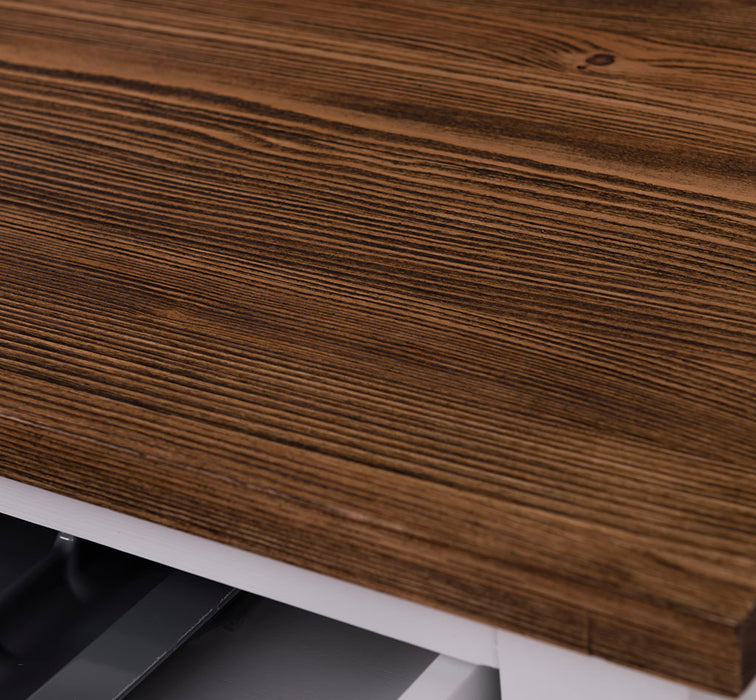 Küchenmodul aus Massivholz | mit 3 Schubladen -  Schrank und Besteckorganizer